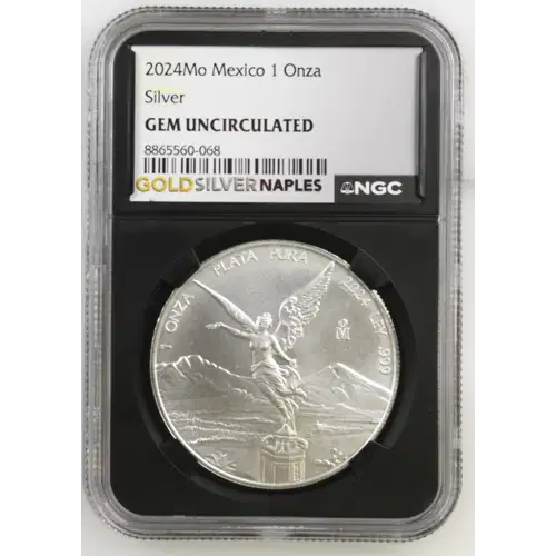 2024Mo - 1oz Libertad Silver Coin - Mexico 1 Onza - NGC GEM UNC. (S14-B6)